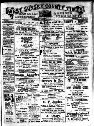 cover page of West Sussex County Times published on April 1, 1922