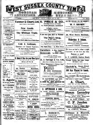 cover page of West Sussex County Times published on May 22, 1926