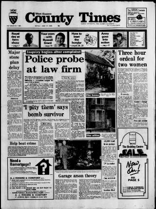 cover page of West Sussex County Times published on June 13, 1986