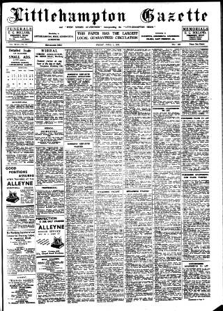 cover page of Littlehampton Gazette published on April 1, 1938