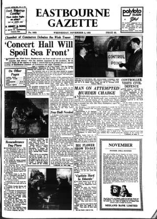 cover page of Eastbourne Gazette published on November 2, 1955