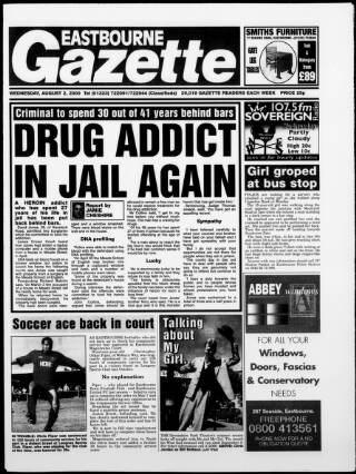 cover page of Eastbourne Gazette published on August 2, 2000