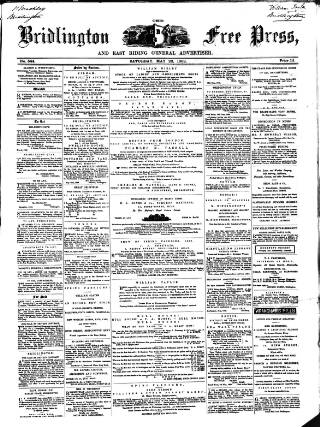 cover page of Bridlington Free Press published on May 22, 1869