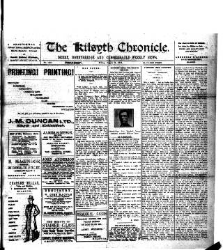 cover page of Kilsyth Chronicle published on August 2, 1918