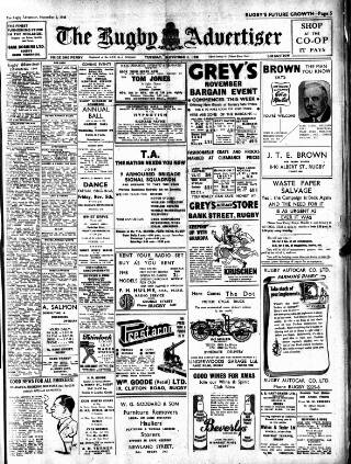 cover page of Rugby Advertiser published on November 2, 1948
