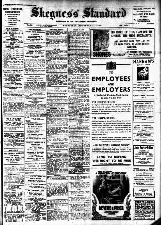 cover page of Skegness Standard published on December 13, 1939