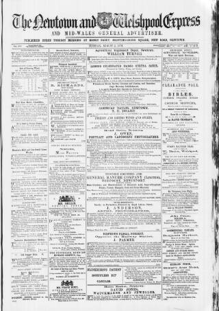 cover page of Montgomeryshire Express published on August 2, 1870