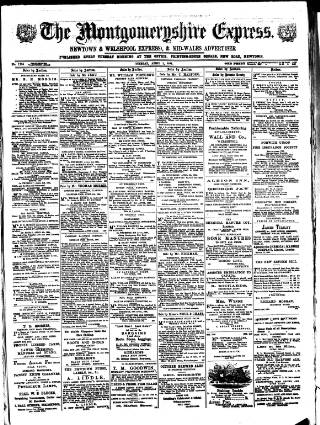 cover page of Montgomeryshire Express published on April 1, 1884