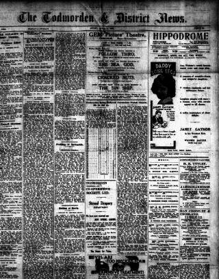 cover page of Todmorden & District News published on April 1, 1932