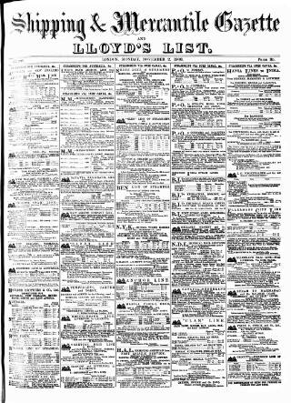 cover page of Lloyd's List published on November 2, 1908