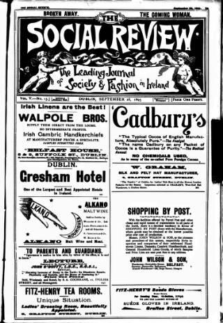 cover page of The Social Review (Dublin, Ireland : 1893) published on September 28, 1895