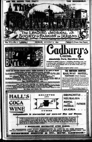 cover page of The Social Review (Dublin, Ireland : 1893) published on August 8, 1896
