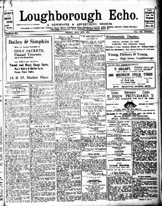 cover page of Loughborough Echo published on May 22, 1914