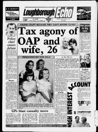 cover page of Loughborough Echo published on August 2, 1991