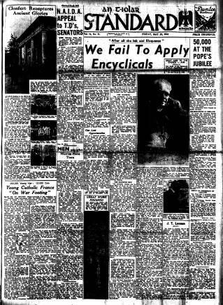 cover page of Catholic Standard published on May 22, 1942