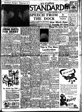 cover page of Catholic Standard published on December 13, 1946