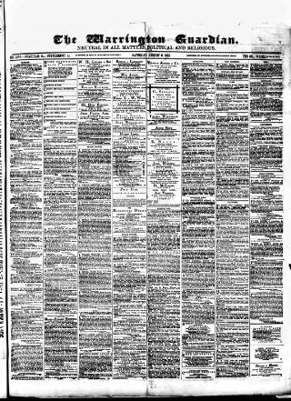 cover page of Warrington Guardian published on August 2, 1873