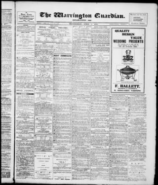 cover page of Warrington Guardian published on April 1, 1914