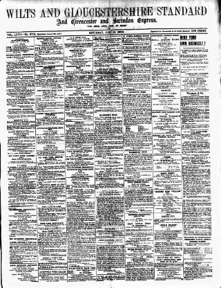 cover page of Wilts and Gloucestershire Standard published on June 13, 1908