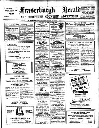 cover page of Fraserburgh Herald and Northern Counties' Advertiser published on April 1, 1952