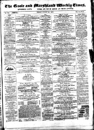 cover page of Goole Times published on August 2, 1878
