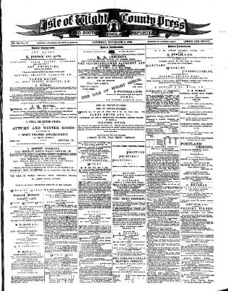 cover page of Isle of Wight County Press published on November 2, 1889