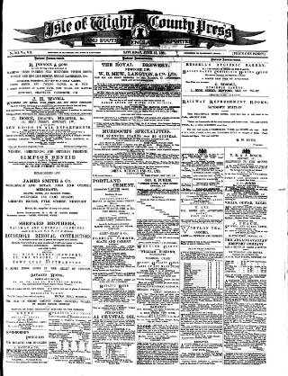 cover page of Isle of Wight County Press published on June 13, 1891