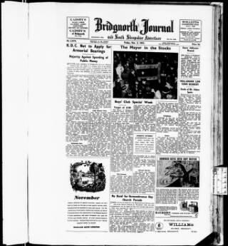 cover page of Bridgnorth Journal published on November 2, 1951