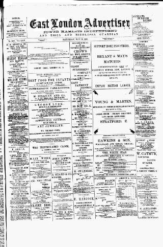 cover page of Tower Hamlets Independent and East End Local Advertiser published on May 22, 1897