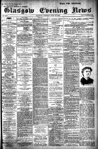 cover page of Glasgow Evening Post published on June 13, 1893