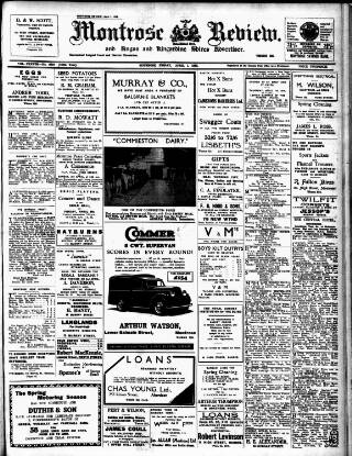 cover page of Montrose Review published on April 1, 1938