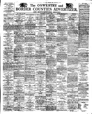 cover page of Oswestry Advertiser published on August 10, 1892