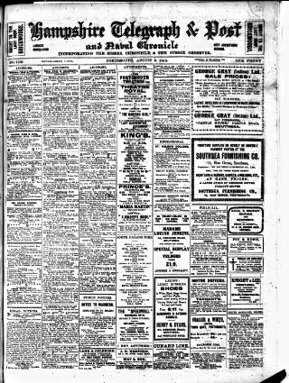 cover page of Hampshire Telegraph published on August 2, 1918