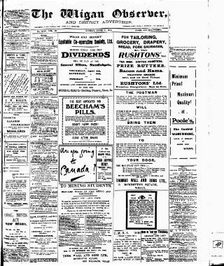 cover page of Wigan Observer and District Advertiser published on April 1, 1912
