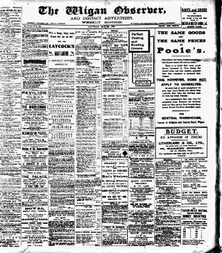 cover page of Wigan Observer and District Advertiser published on May 22, 1915
