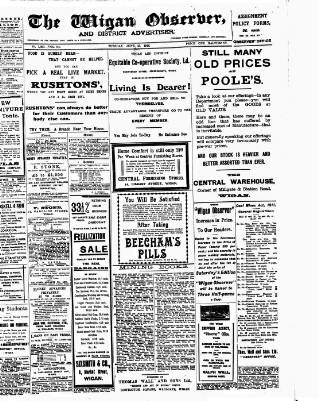 cover page of Wigan Observer and District Advertiser published on June 13, 1916