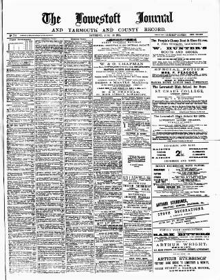 cover page of Lowestoft Journal published on June 13, 1891