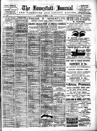 cover page of Lowestoft Journal published on November 2, 1901