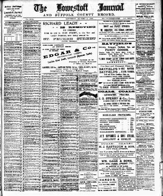 cover page of Lowestoft Journal published on August 2, 1902