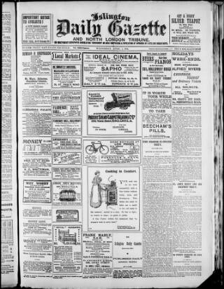 cover page of Islington Gazette published on April 1, 1914