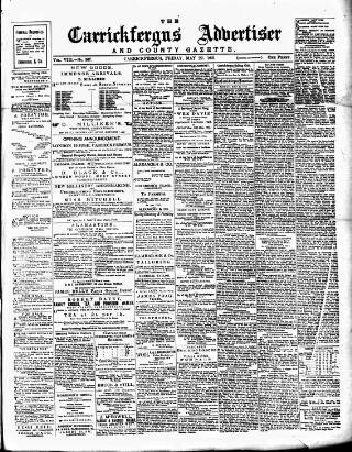 cover page of Carrickfergus Advertiser published on May 22, 1891