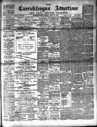 cover page of Carrickfergus Advertiser published on May 22, 1896