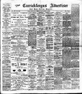 cover page of Carrickfergus Advertiser published on September 28, 1906