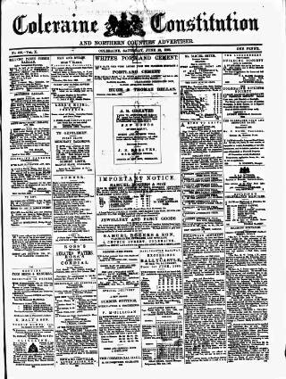 cover page of Northern Constitution published on June 13, 1885