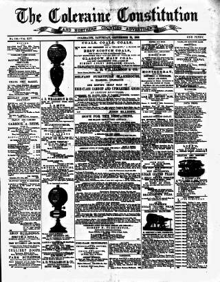 cover page of Northern Constitution published on September 28, 1889