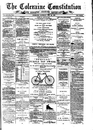 cover page of Northern Constitution published on May 22, 1897