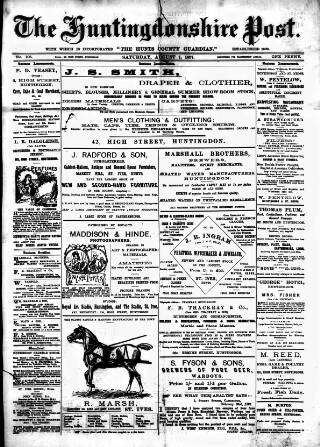 cover page of Hunts Post published on August 7, 1897
