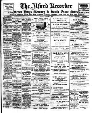 cover page of Ilford Recorder published on April 1, 1904