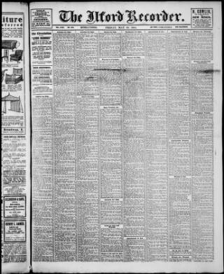 cover page of Ilford Recorder published on May 22, 1914
