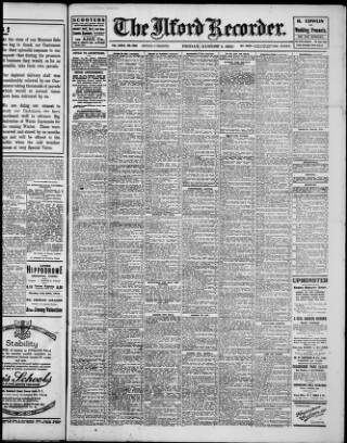 cover page of Ilford Recorder published on August 2, 1918